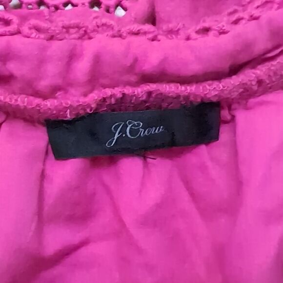 Jcrew pink button-front eyelet peasant top 100% cotton lined size M - Picture 7 of 11